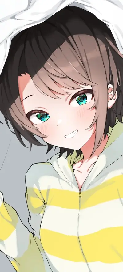 Girl in yellow hoodie smiling