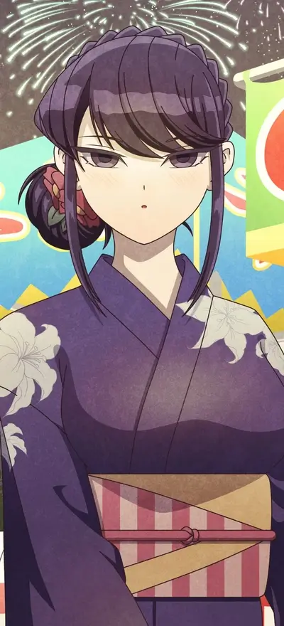 Girl in yukata at a firework festival