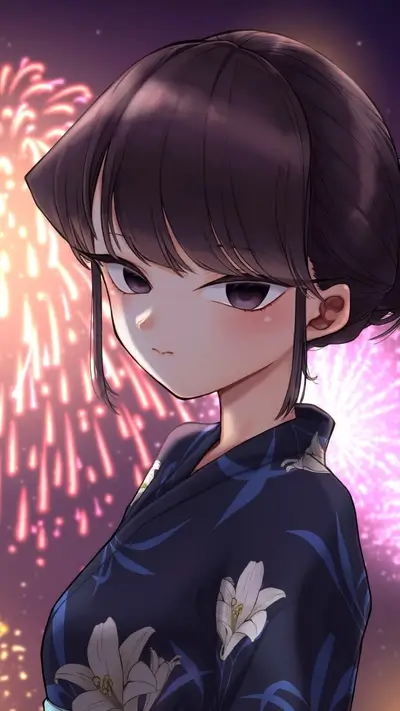Girl in Yukata during Fireworks