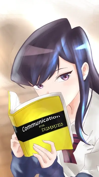 Girl reading a book about communication