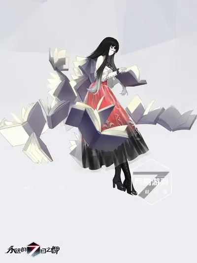 Girl reading a book surrounded by floating books