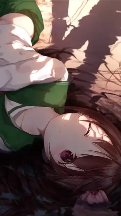 Girl sleeping peacefully in green uniform