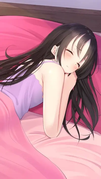 Girl sleeping soundly in bed