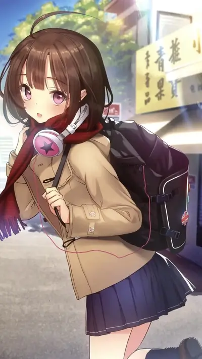 Girl walking down a street