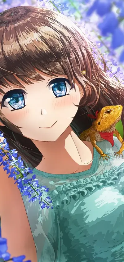Girl with a bearded dragon