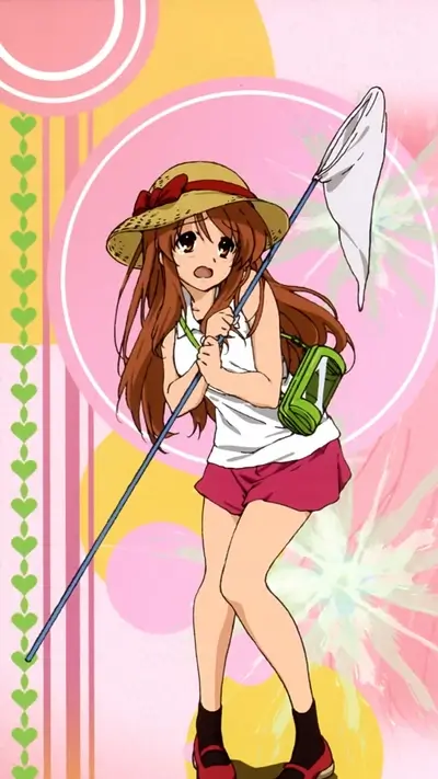 Girl with a butterfly net in summer clothes