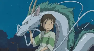 Girl with a dragon in the night