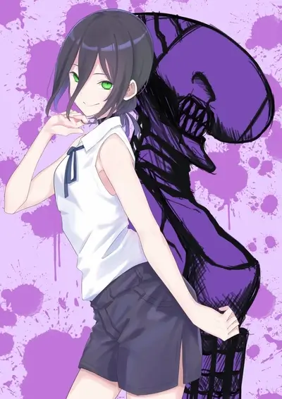 Girl with a shadowy figure behind her