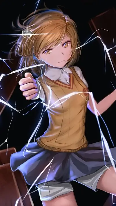 Girl with blonde hair and yellow sweater, breaking glass
