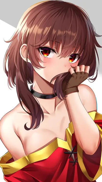 Girl with brown hair and red clothes