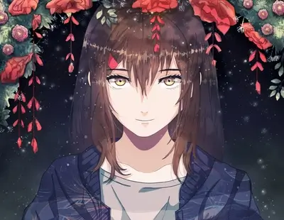 Girl with flowers in her hair