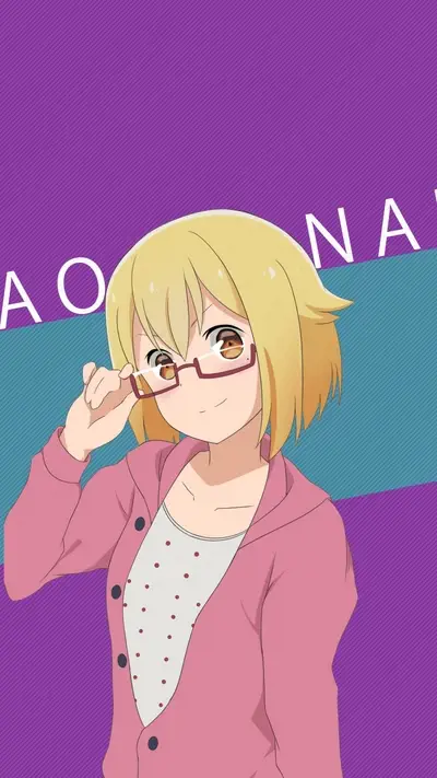 Girl with glasses and pink cardigan