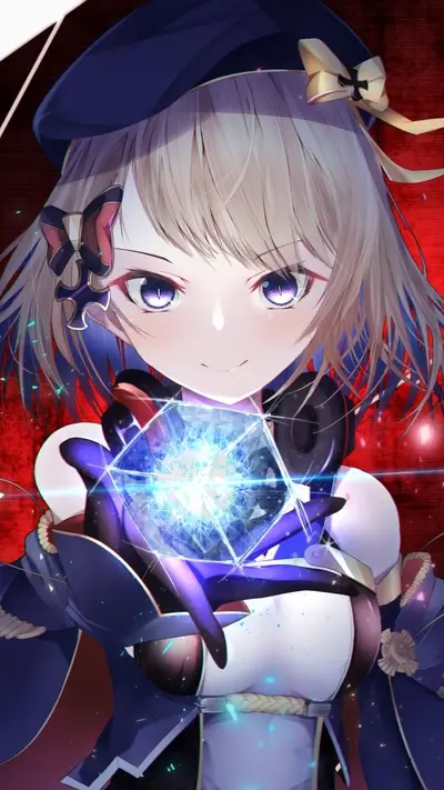 Girl with glowing crystal orb