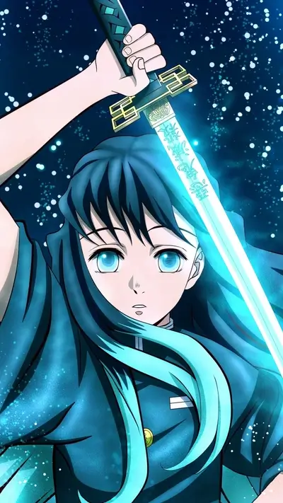 Girl with glowing sword
