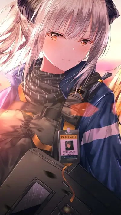 Girl with horns wearing tactical gear