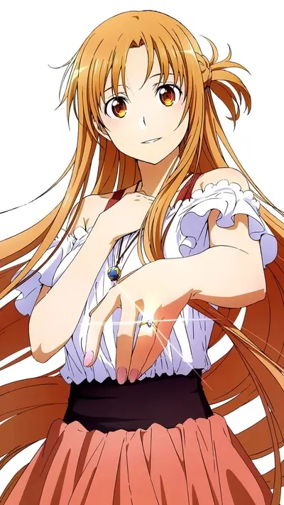 Girl with long hair offering her ring to someone
