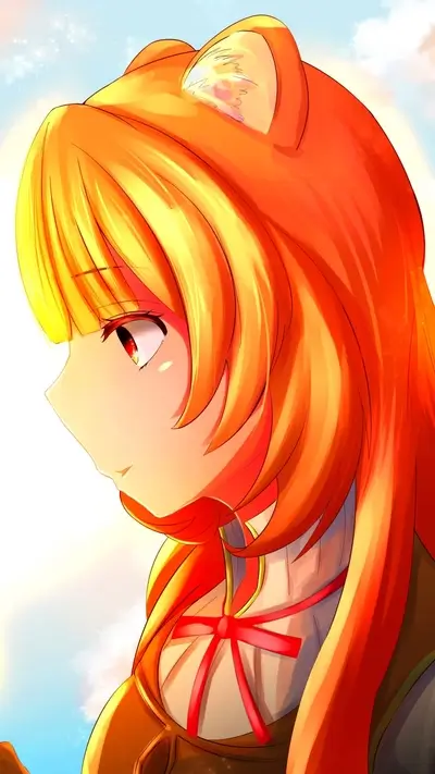 Girl with orange hair looking away