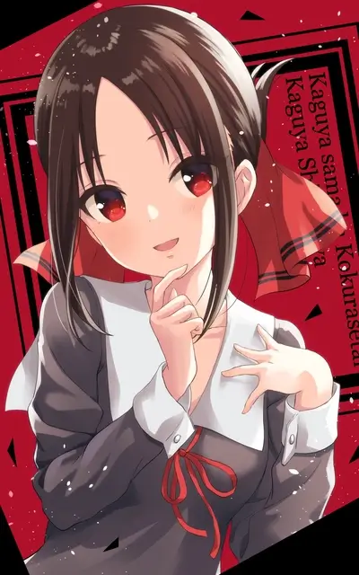 Girl with red bow and red background