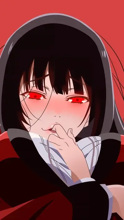 Girl with red eyes and flushed cheeks