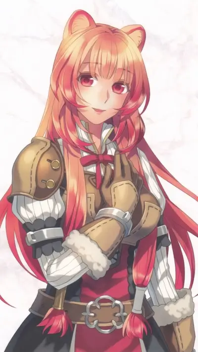 Girl with red hair and wolf ears in armor