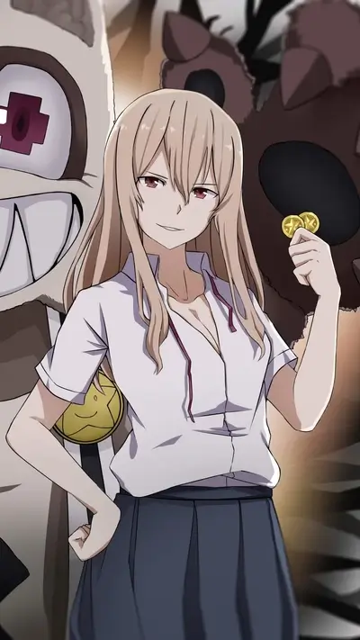 Girl with two golden coins