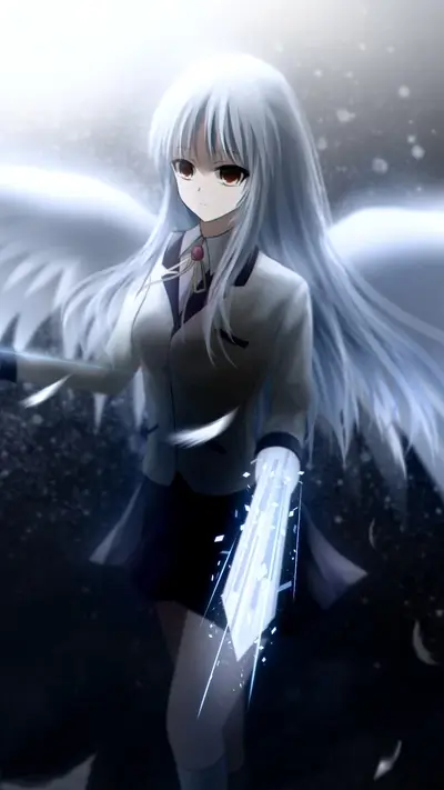 Girl with wings and ice sword