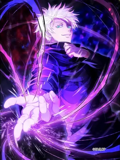 Gojo Satoru extending hand with energy effect