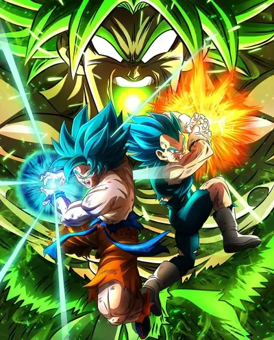 Goku and Vegeta fight a powerful foe