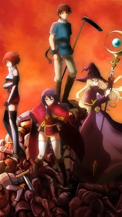 Group of adventurers standing victorious over fallen enemies