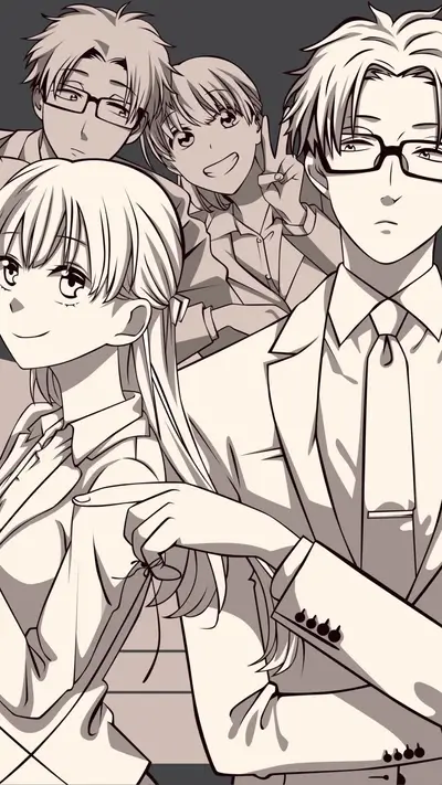 Group of anime characters posing together