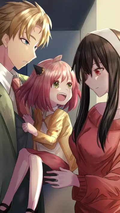 Happy family portrait, parents and child together