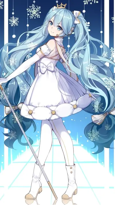 Hatsune Miku in a winter wonderland