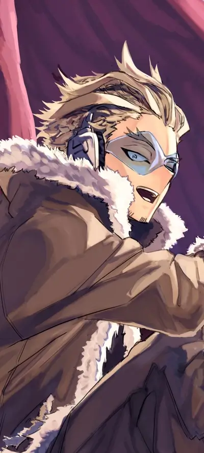 Hawks from My Hero Academia, depicted in a stylish, casual pose