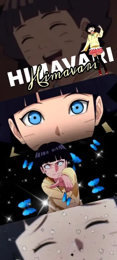 Himawari Uzumaki collaged, featuring different depictions and moments
