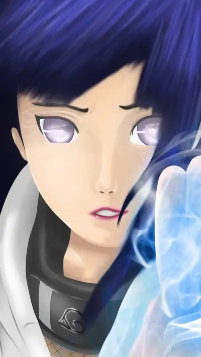 Hinata Hyuga preparing to use Gentle Fist