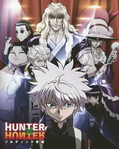 Hunter x Hunter anime poster features Killua and his family, Zoldyck assassins