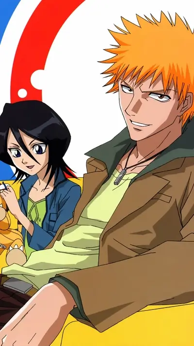 Ichigo Kurosaki and Rukia Kuchiki relaxing