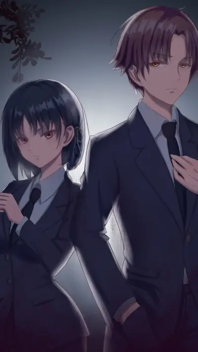 Individuals in suits are looking serious, creating a sense of mystery