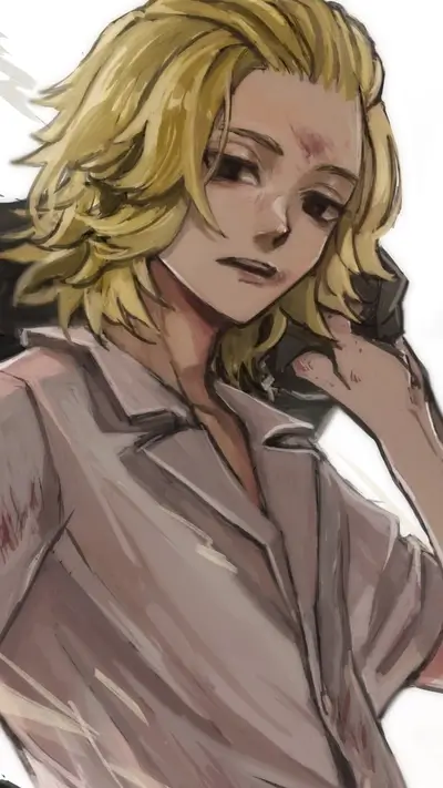 Injured young man with blond hair