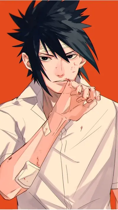 Injured young man with spiky dark hair