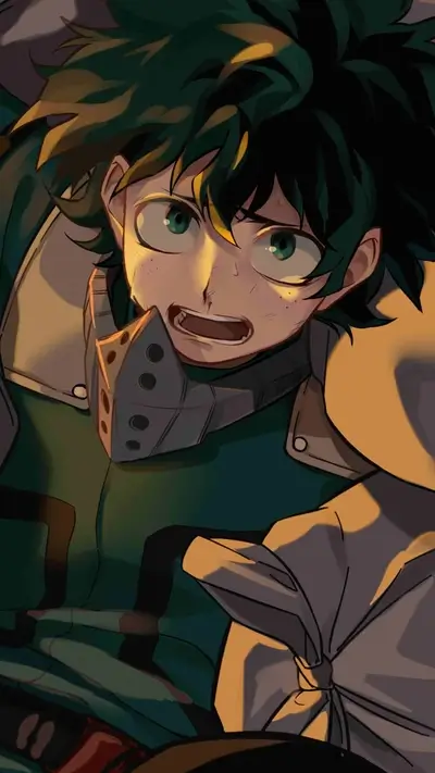 Intense gaze of a young hero, captured in close-up