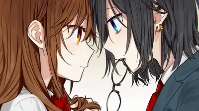 Intimate face-to-face moment between two high school students