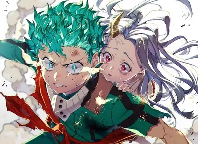 Izuku Midoriya and Himiko Toga distressed