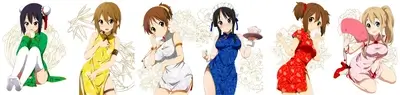 K-On! characters in cheongsams