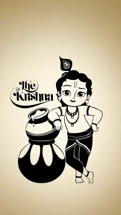 Little Krishna with a pot of butter
