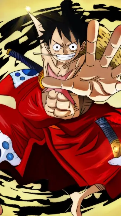 Luffy's determined spirit and signature gear fifth look in a dynamic fan art style