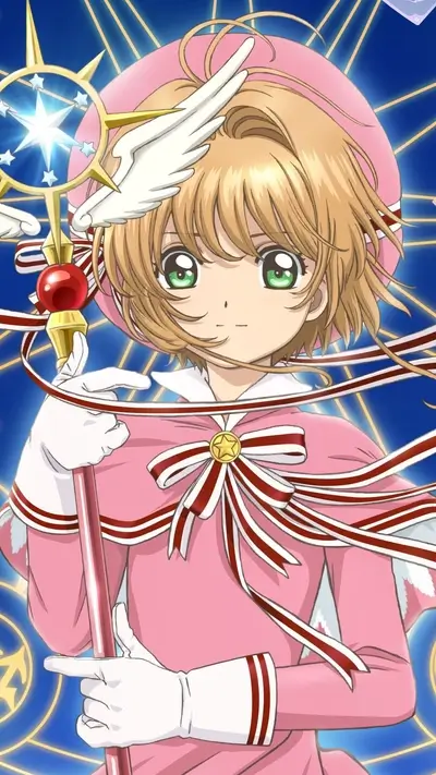 Magical girl wielding a star scepter, radiating charm and power