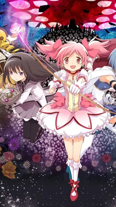 Magical girls fight in a cosmic battle