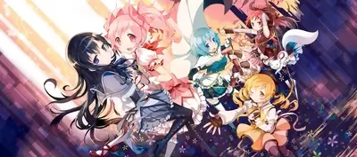 Magical girls in a vibrant, fantastical setting