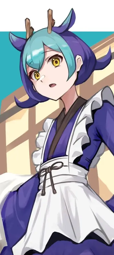 Maid girl with deer antlers